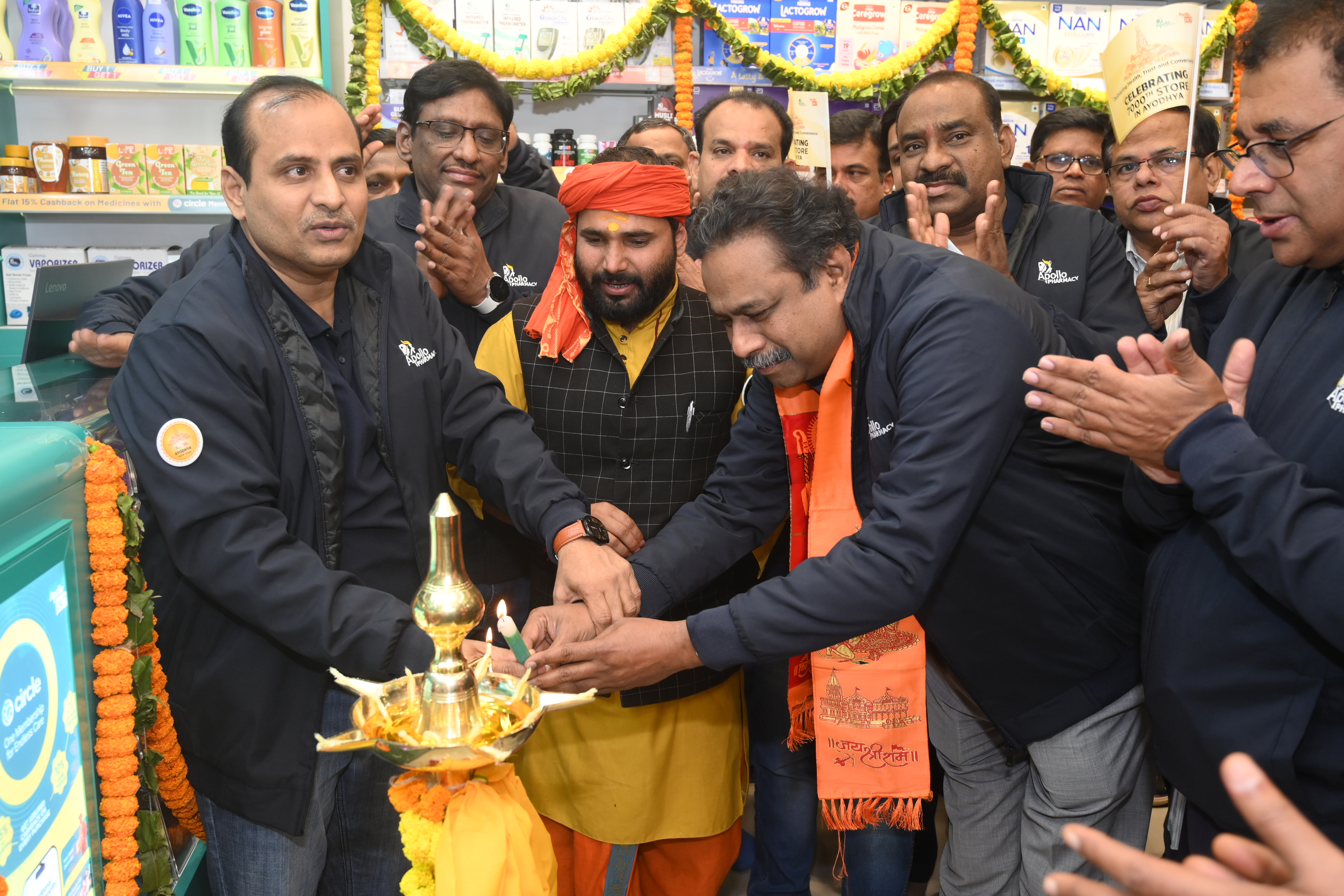 P Jayakumar, CEO, Apollo Pharmacies Limited, VC Ramesh CEO, Hospital Based Pharmacies, Naveen Sahani, Regional Head, North, Apollo Pharmacies Limited