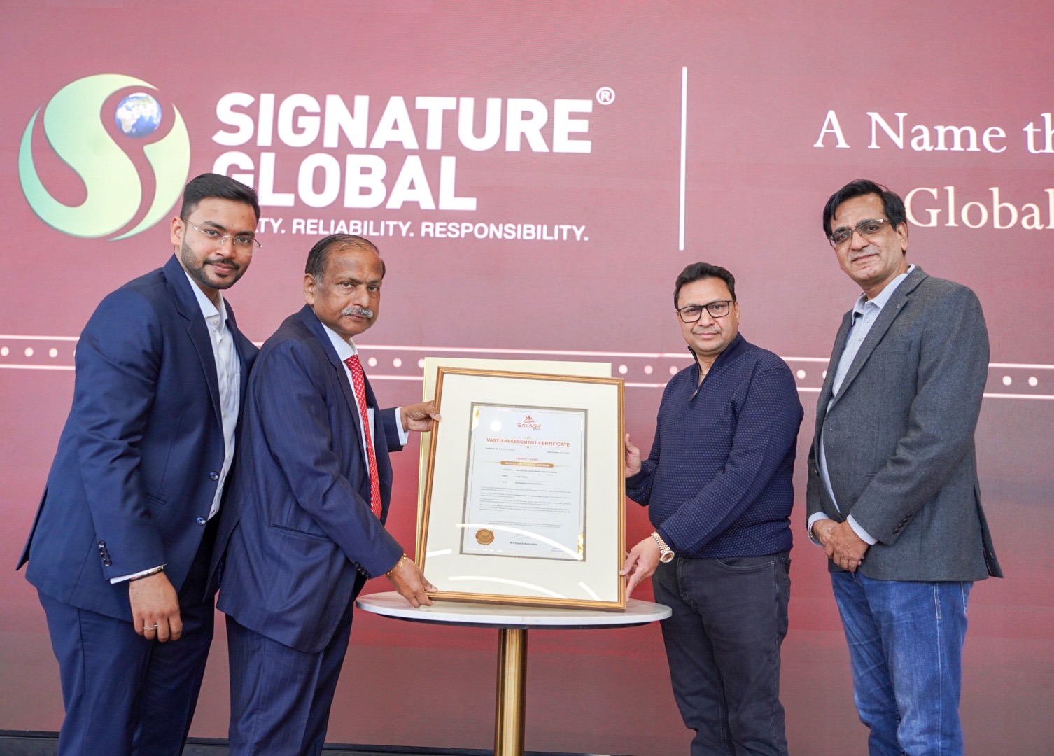 Signature Global Awarded Vastu Compliance Certification1